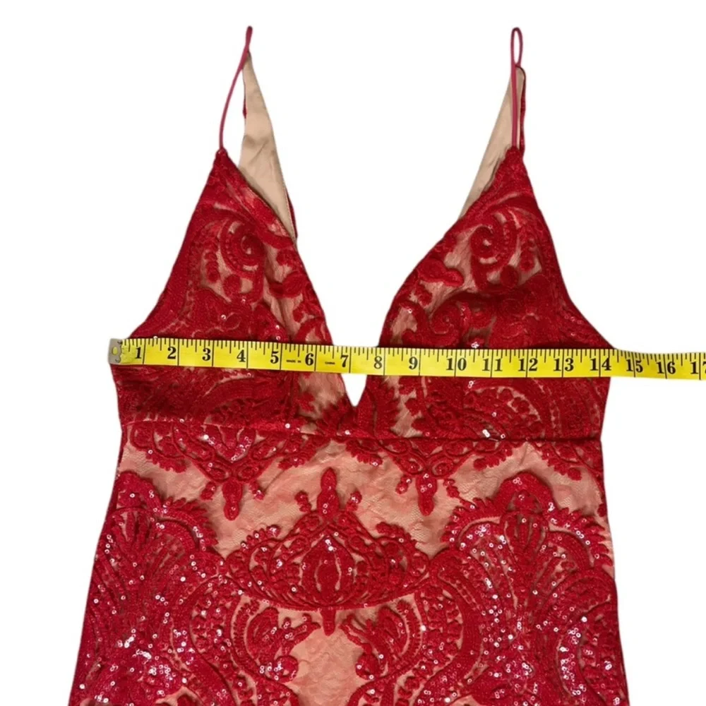 Free People “Night Shimmer” Red Mini Dress